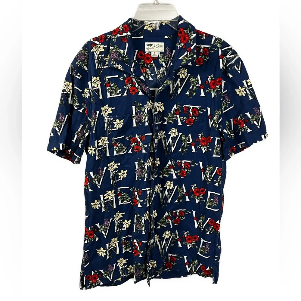 J. Crew Men's Heat Wave Tropical‎ Print Short Sleeve Button Down Shirt- Size S